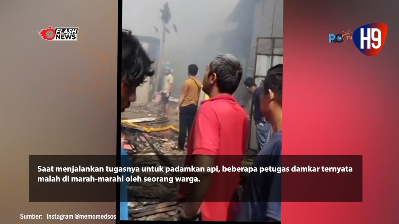 Lapaknya Jadi Ikut Terbakar, Seorang Pria Marah-marah ke Petugas Damkar