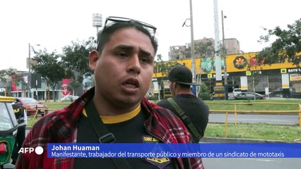 Transportistas y comerciantes protestan contra extorsiones en Perú