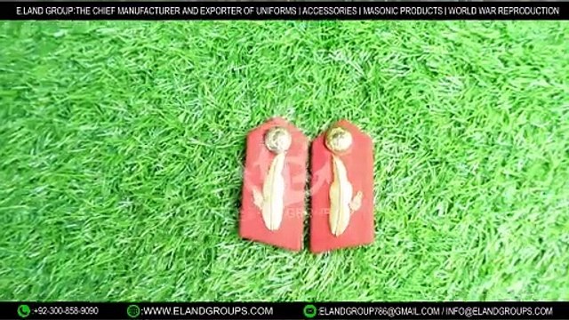 BRITISH ARMY GENERAL OFFICERS SHIRT COLLAR RANK TABS, Gorget Collar Patch Red Gold General Officers