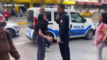 Eşi gözaltına alınan kadından polise, 