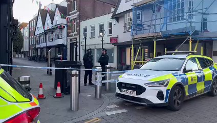 Police at the scene of fatal stabbing in Canterbury