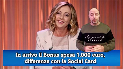 In arrivo il Bonus spesa 1.000 euro, differenze con la Social Card