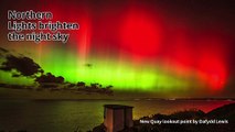 Northern Lights brighten night sky along Cardigan Bay