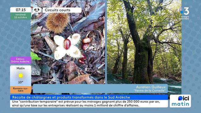 À Saint-Paul-le-Jeune, La ferme de la Corneille , crèmes de marron, farines, soupes, bières...à la châtaigne