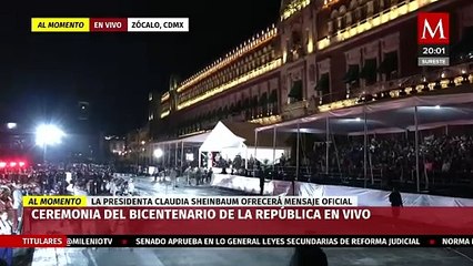 Todo listo para el comienzo de la ceremonia por el Bicentenario de la República en el Zócalo