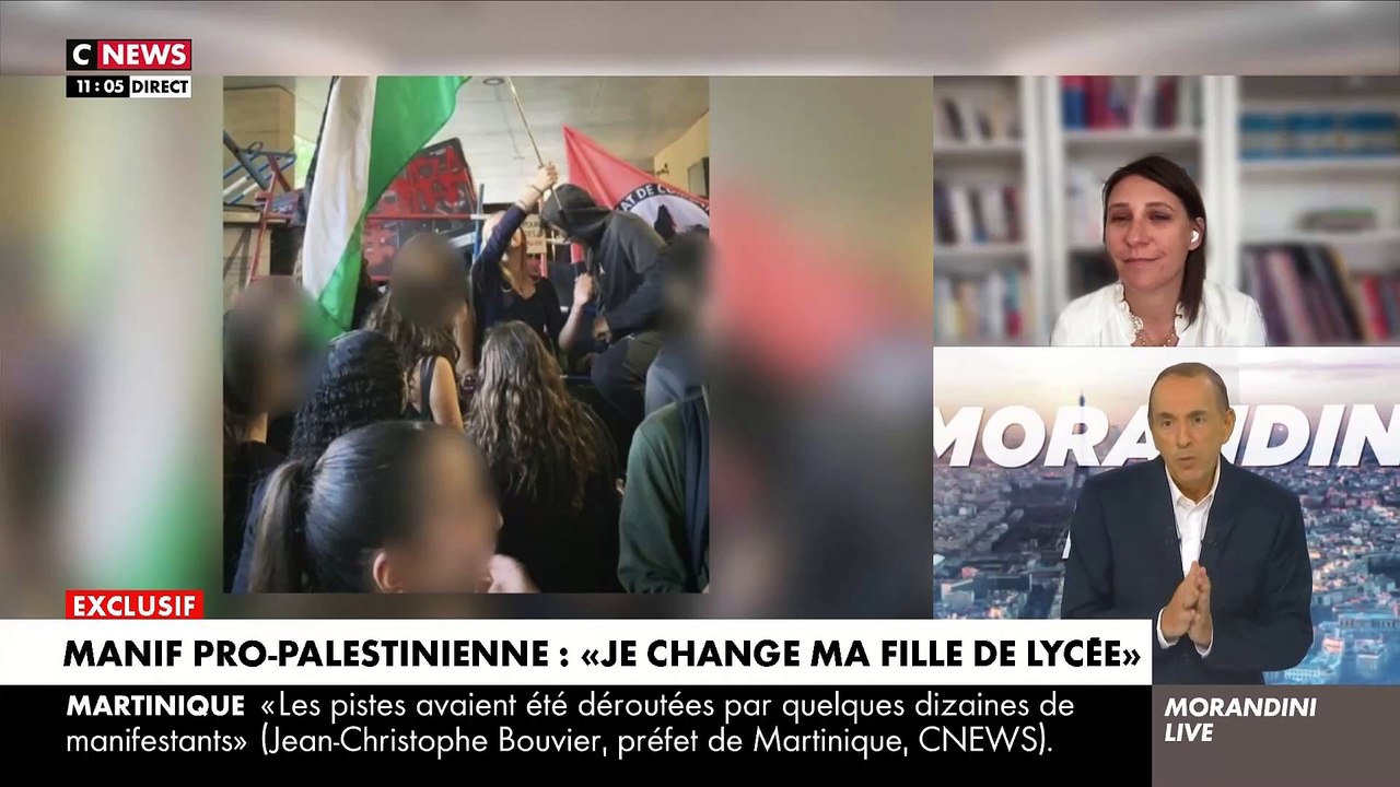 EXCLU - Une mère de famille qui réfléchit à changer sa fille de lycée après une manif pro-palestinienne témoigne dans "Morandini Live": "J’ai eu un sentiment de peur, d’inquiétude et de colère" - Regardez