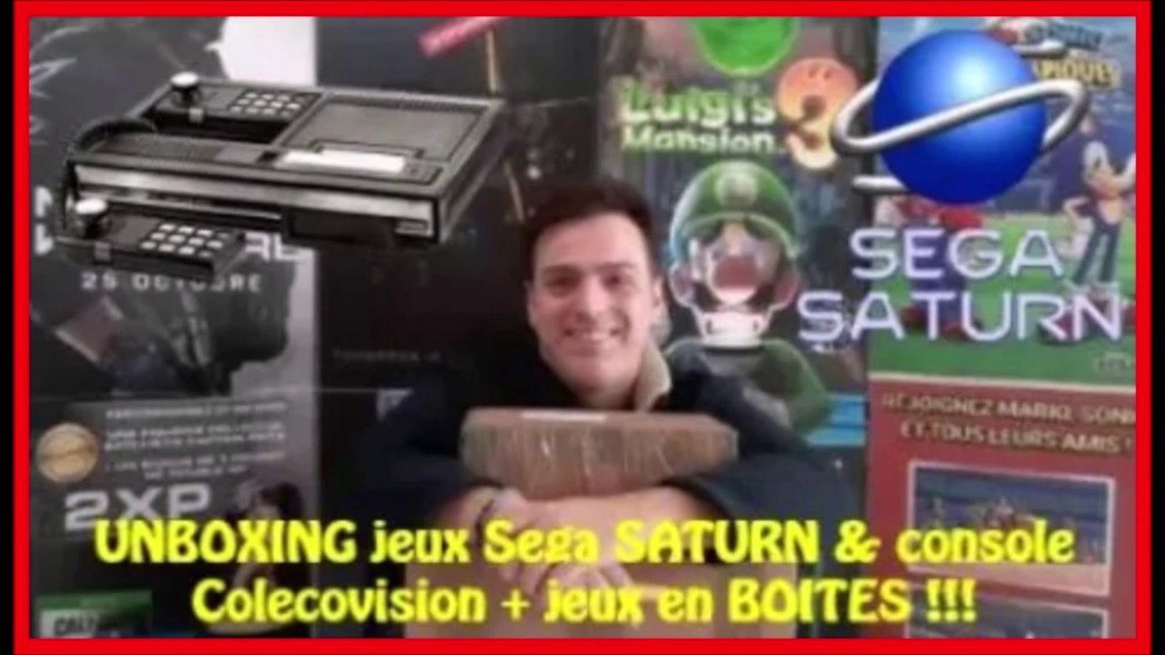 UNBOXING #1 [ LOT JEUX SEGA SATURN & CONSOLE CBS COLECOVISION AVEC DES JEUX EN BOITES !!! ]