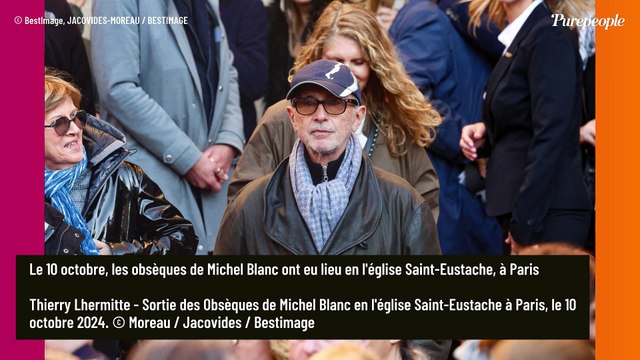 Thierry Lhermitte : Sa femme Hélène photographiée à ses côtés pour dire au revoir à Michel Blanc, un soutien nécessaire et discret
