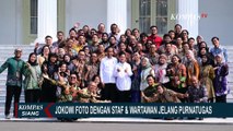 Jelang Purnatugas, Jokowi Berfoto Bersama Staf, Pegawai Istana dan Wartawan