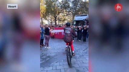 Amanda Holden completes Big Ride to Work challenge