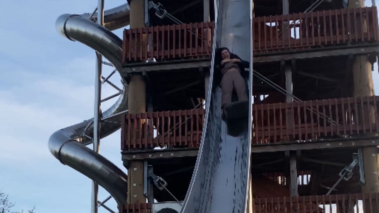 Girl learns the hard way that not all slides are created equal