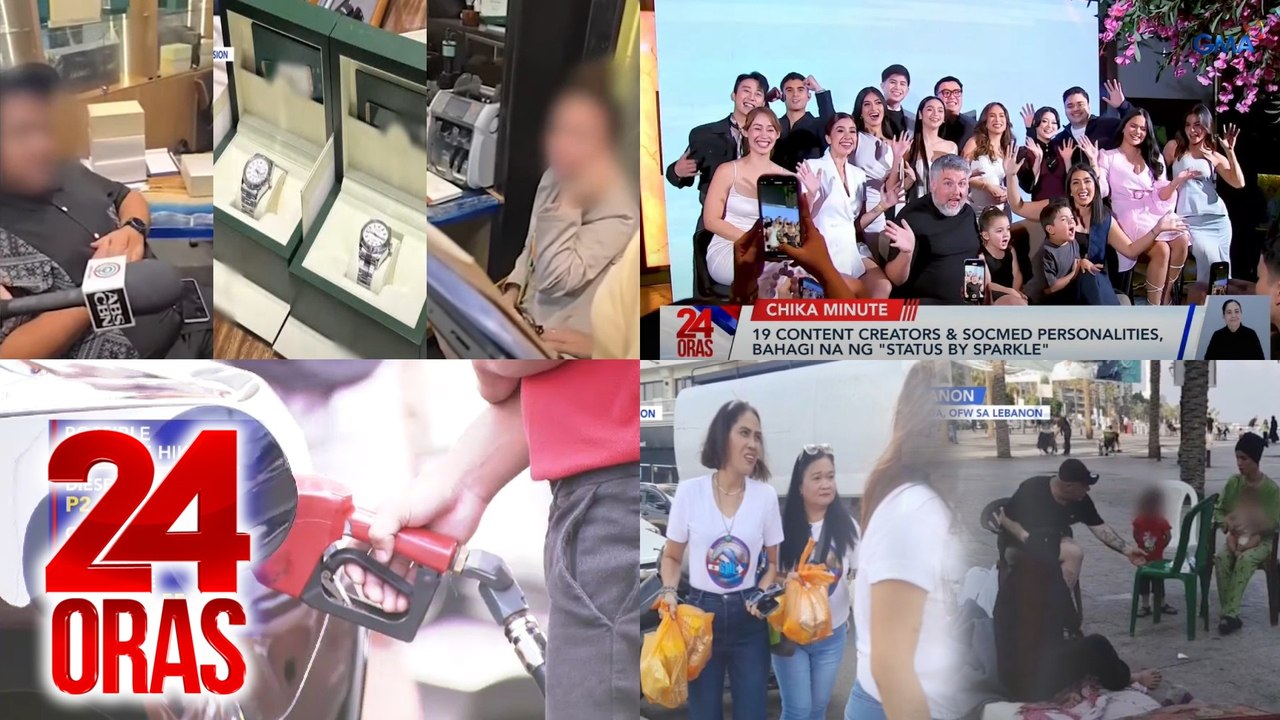 24 Oras: (Part 2) 2 nagtangkang magbenta ng mga nakaw umanong mamahaling relo, arestado; Ilang OFW mula Lebanon, makakauwi na bukas; Oil prike hike, asahan sa susunod na linggo, atbp.