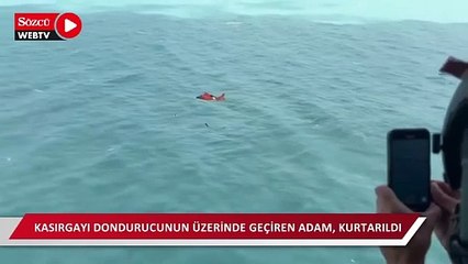 Kasırgayı dondurucunun üzerinde geçiren adam, kurtarıldı