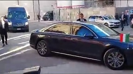 L'arrivo di Mattarella all'Aquila