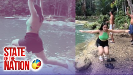 Rope Swing Ride ng isang babae, kinaaliwan dahil sa tila paglalakad niya sa tubig | SONA