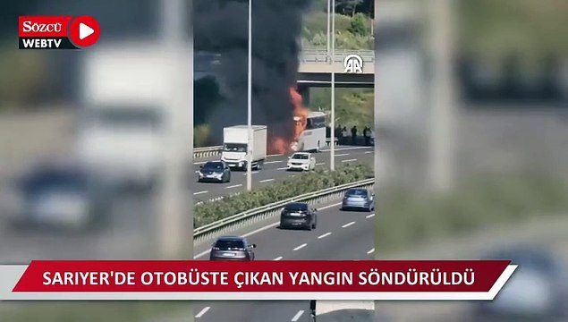 Sarıyer'de şehirler arası yolcu otobüsünde çıkan yangın söndürüldü