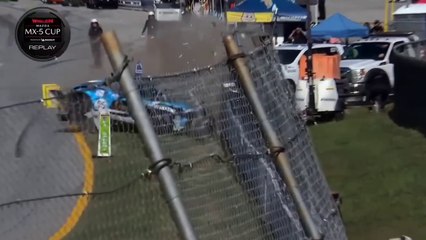 MX 5 Cup 2024 Petit Le Mans Race 2 Neudorf Big Crash