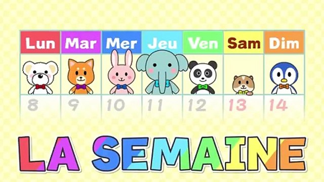 La chanson des jours de la semaine Comptine pour apprendre les jours de l