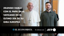 Zelenski habla con el papa en el Vaticano en el último día de su gira europea