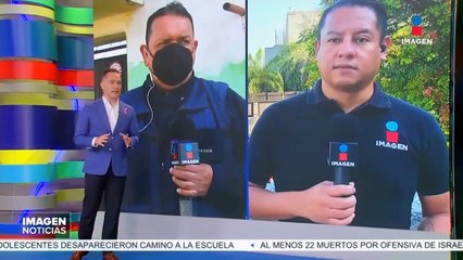 Dos camiones aplastan un automóvil en Escobedo, Nuevo León