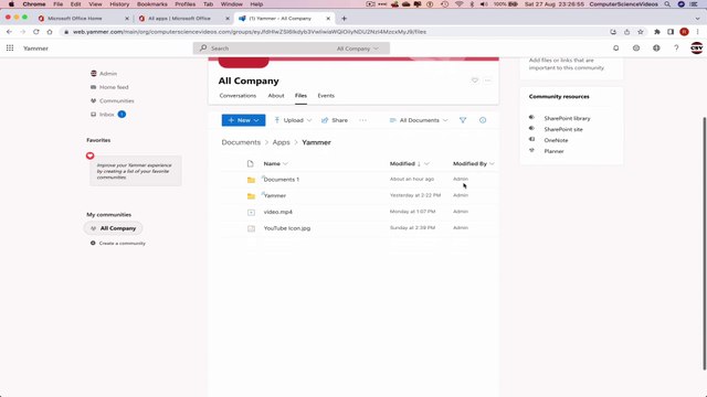 How to USE Microsoft Yammer for Office 365 On a Mac - Tutorial 15 - Renaming Folder - Basic Tutorial
