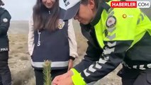 Kadın polisler, şehit kadın polislerin anısına fidan dikti