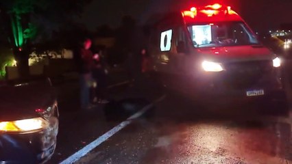 Samu atende motorista e passageira de Civic envolvido em acidente na PRc-467