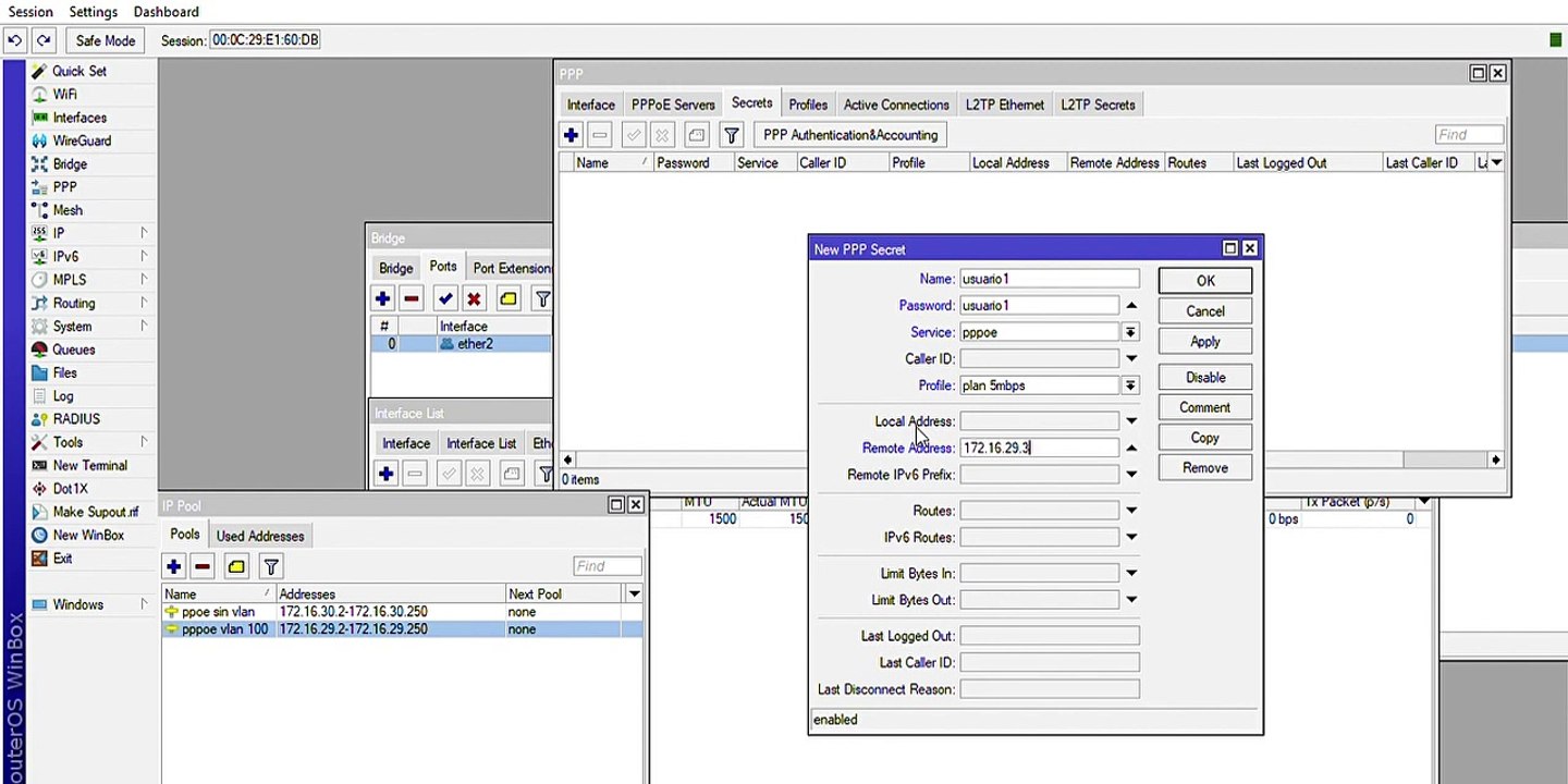 MIKROTIK CREAR SERVIDOR PPPOE CON VLAN Y SIN VLAN