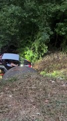 Utility Task Vehicle Damages it's Front Tyre While River Crossing