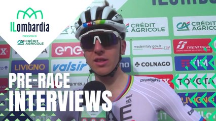 Скачать видео: Il Lombardia 2024 | Pre-race interviews: Pogacar, Powless, Yates