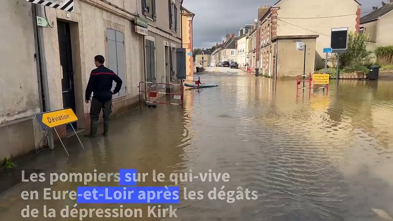 Kirk: le centre-ville de Châteaudun sous les eaux