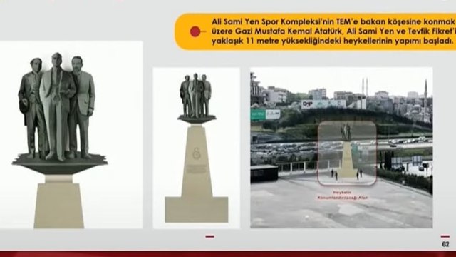 Galatasaray stadına 11 metrelik Atatürk heykeli