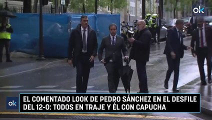 El comentado look de Pedro Sánchez en el desfile del 12-O: todos en traje y él con capucha