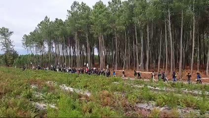 Manifestation anti-LGV à Lerm-et-Musset, en Gironde