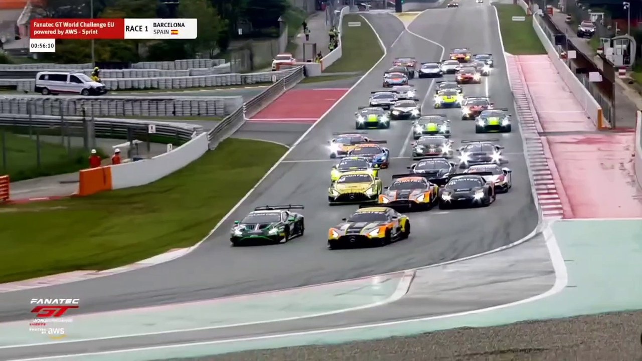 GT World Challenge 2024 Sprint Barcelona Race 1 Start Huge Crash