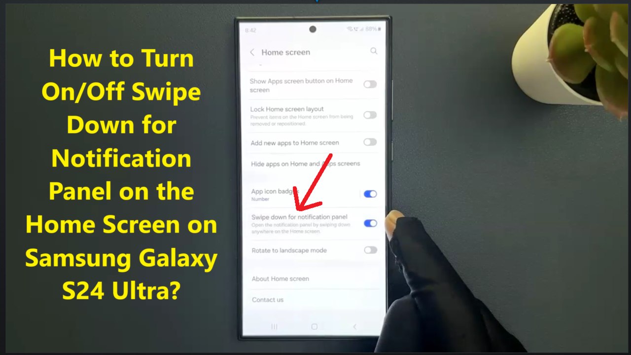 How to Turn On/Off Swipe Down for Notification Panel on the Home Screen