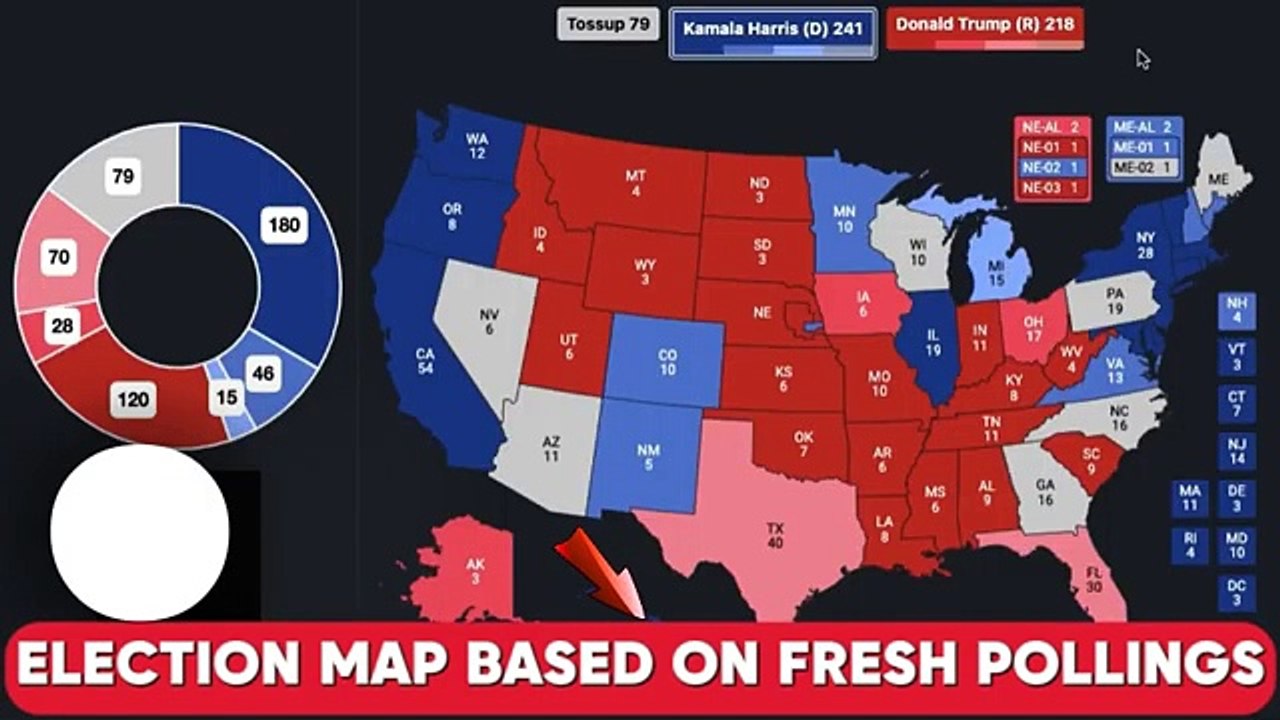 2024 Election Map Based On FRESH Polling Averages In ALL STATES