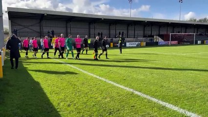 Teams coming out for Carrick Rangers vs Coleraine