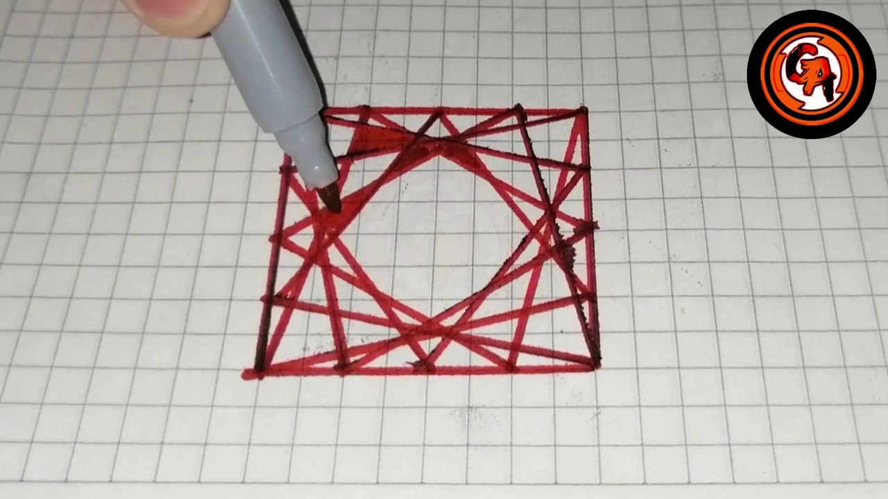 (VIDEO #0006) ️️ DIBUJANDO un atractivo diseño con estilo ajedrezado usando marcadores.