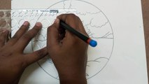 very easy nature scenery circle drawing  #drawing #circlescenery #easydrawing #stepbystepscenery