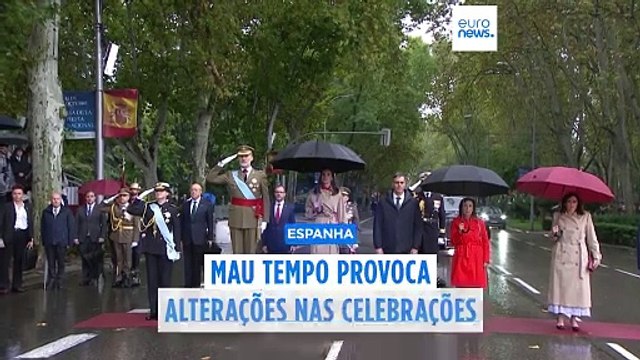 Mau tempo em Espanha provoca alterações de última hora nas celebrações do Dia Nacional