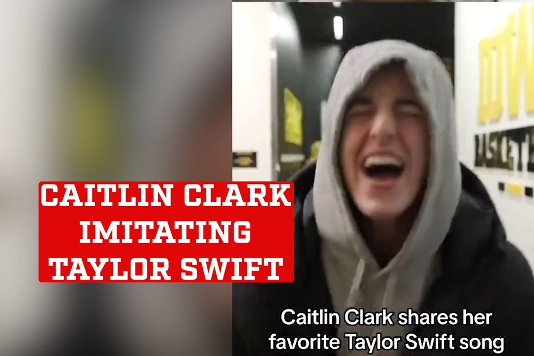 Caitlin Clark does a pretty terrible Taylor Swift impression