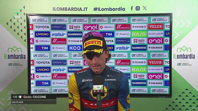 Cycling - Tour de Lombardie 2024 - Giulio Ciccone : Podium with Pogacar and Evenepoel... it feels really good !
