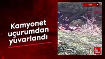 Rize'de kamyonet uçuruma yuvarlandı