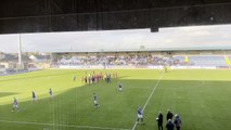 Ballymena United celebrate winning their eighth consecutive Irish League match after Glenavon success