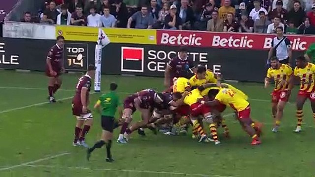 TOP 14 - Essai de Eneriko BULIRUARUA (USAP) - Union Bordeaux-Bègles – USA Perpignan