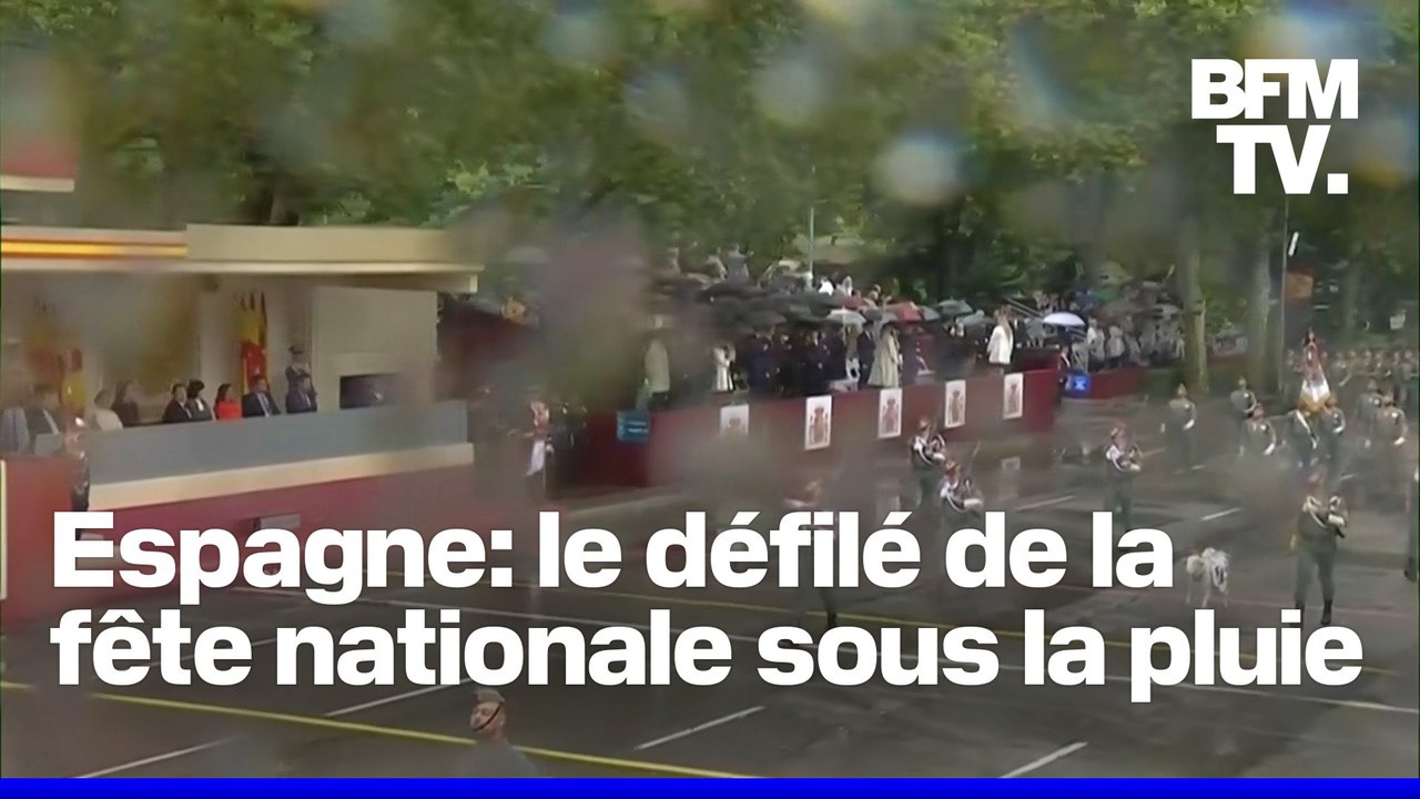 Espagne: la pluie s’invite au défilé militaire de la fête nationale à Madrid