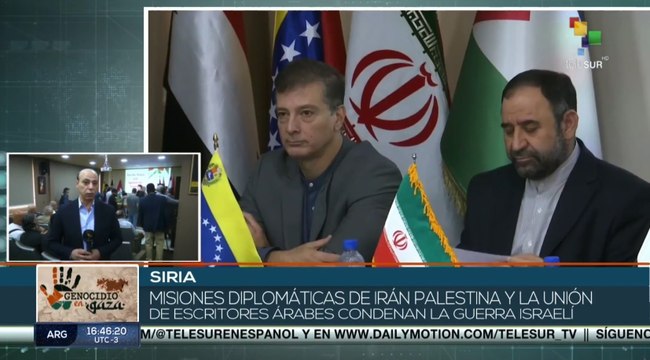 Misiones diplomáticas de Irán, Palestina y la Unión de Escritores Árabes condenan la guerra israelí
