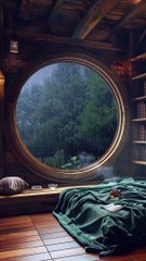 The soothing melody of raindrops creates a tranquil ambiance.