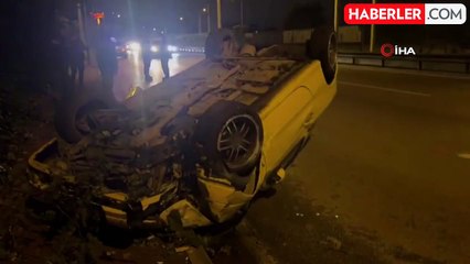 Bursa'da Kontrolden Çıkan Otomobil Takla Attı: 4 Yaralı